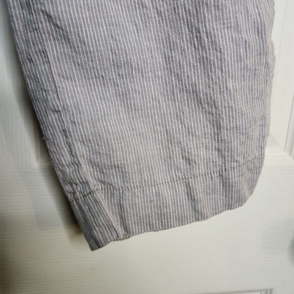 Athleta 100% Linen Elastic Pull On Grey Pants Sz 6 Beachy Resort Travel - Picture 9 of 11